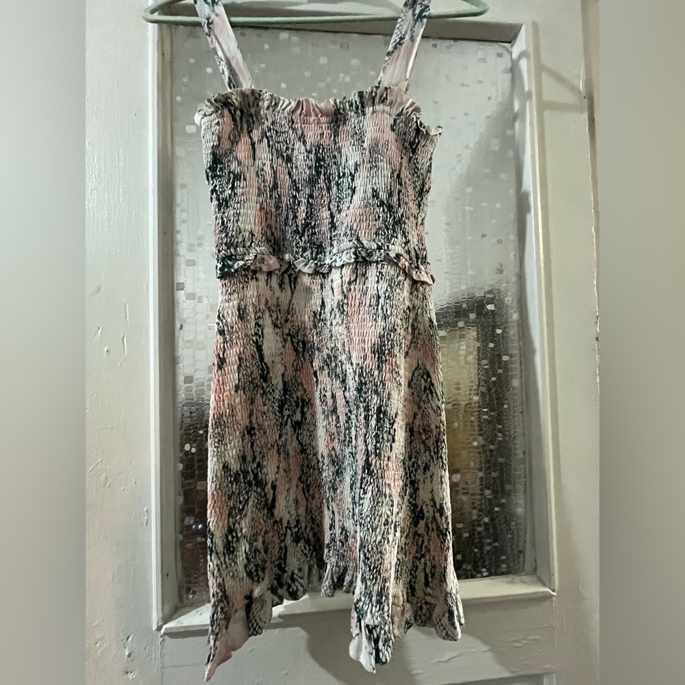 Buddy Love Snakeskin Smocked Mini Dress small